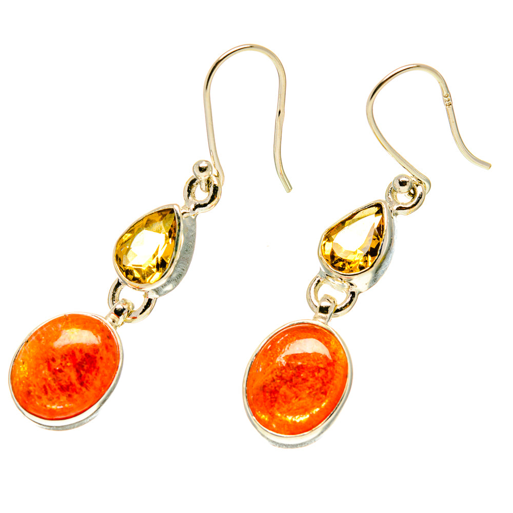 Sunstone Earrings handcrafted by Anasilvercos - EARR417005