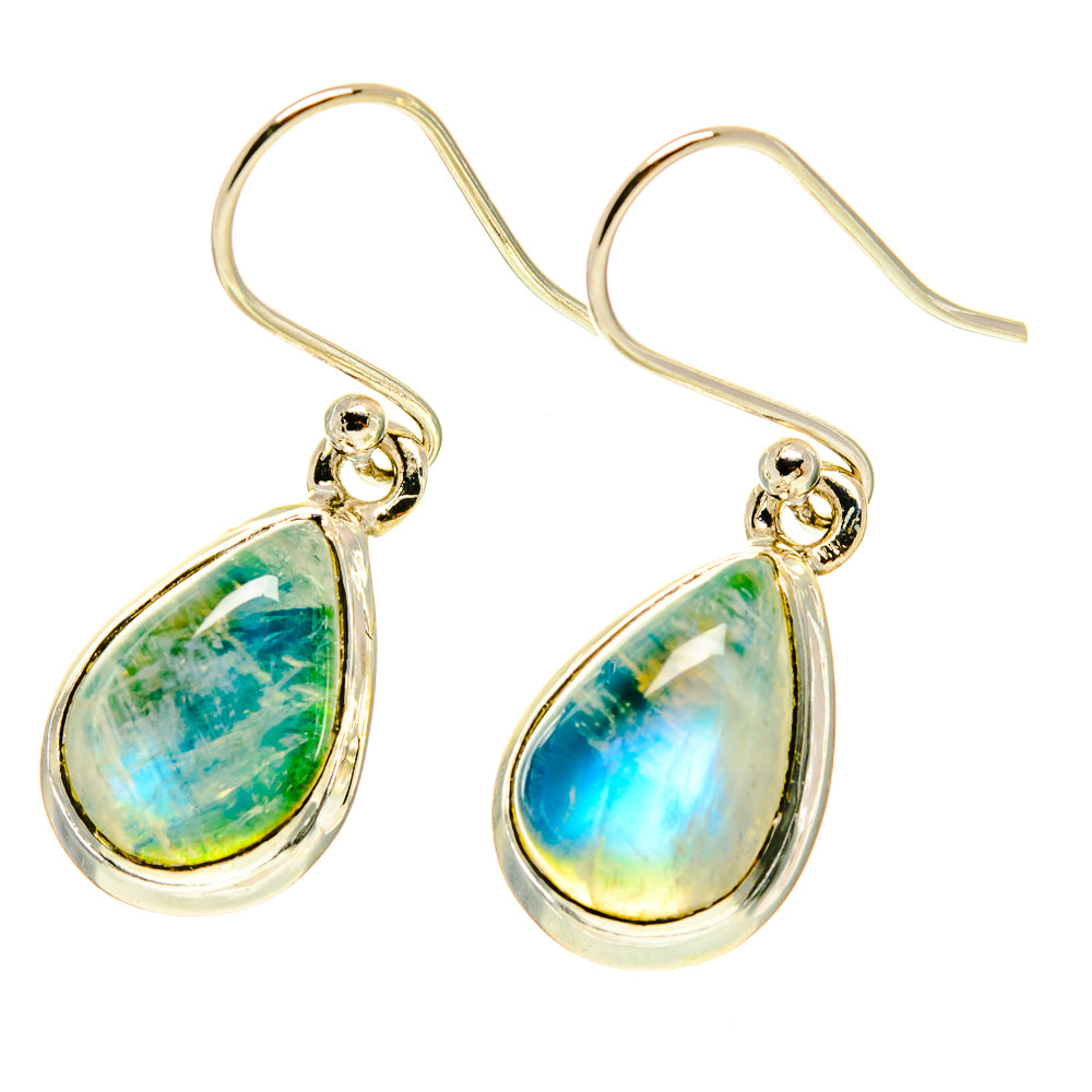 Rainbow Moonstone Earrings handcrafted by Anasilvercos - EARR417006