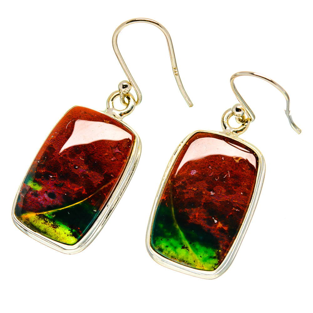 Bloodstone Earrings handcrafted by Anasilvercos - EARR417014
