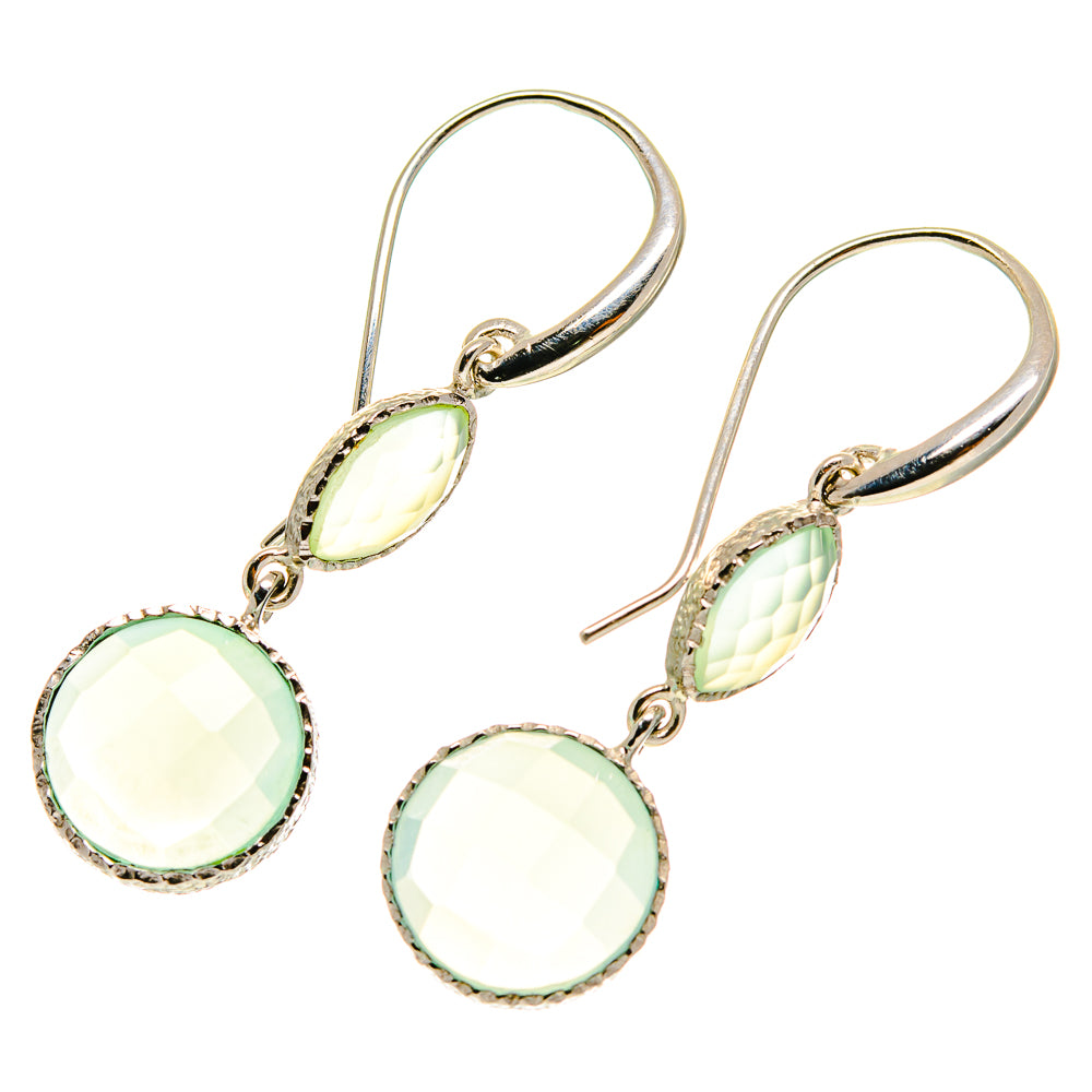 Aqua Chalcedony Earrings handcrafted by Anasilvercos - EARR417015