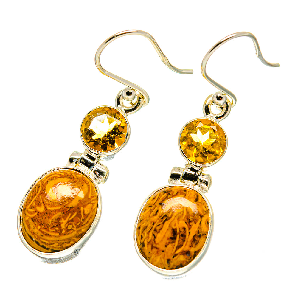 Palm Wood Japer Earrings handcrafted by Anasilvercos - EARR417018
