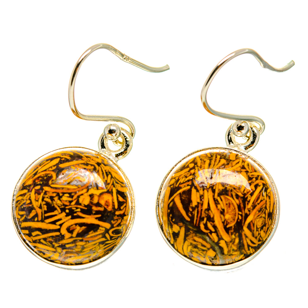 Palm Wood Jasper Earrings handcrafted by Anasilvercos - EARR417044