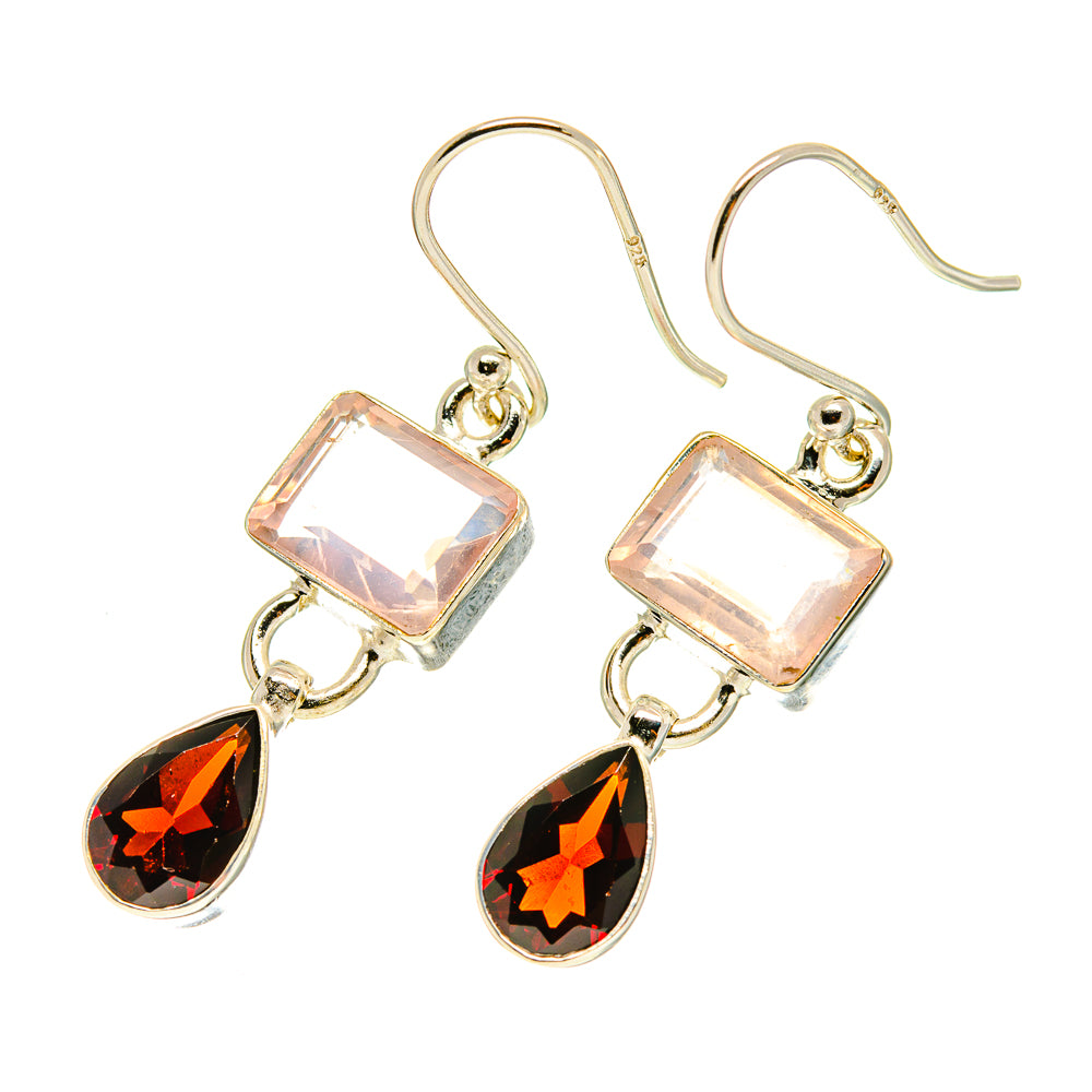 Rose Quartz Earrings handcrafted by Anasilvercos - EARR417045