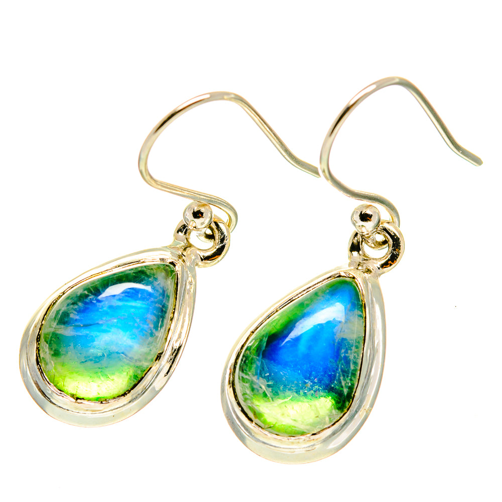 Green Moonstone Earrings handcrafted by Anasilvercos - EARR417053