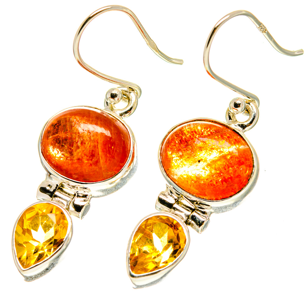 Sunstone Earrings handcrafted by Anasilvercos - EARR417055