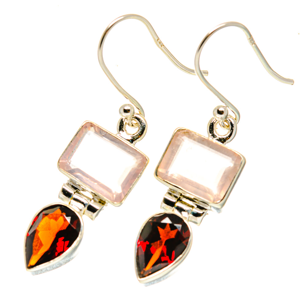 Rose Quartz Earrings handcrafted by Anasilvercos - EARR417061