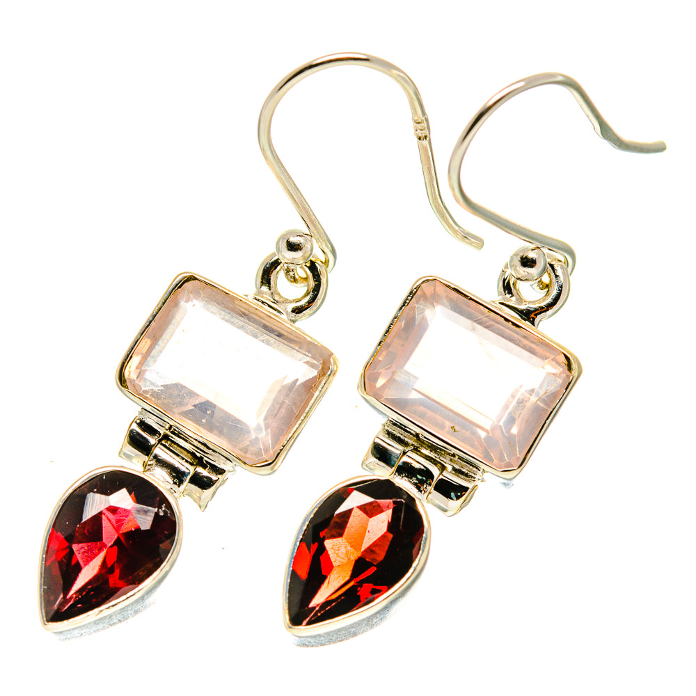 Rose Quartz Earrings handcrafted by Anasilvercos - EARR417084