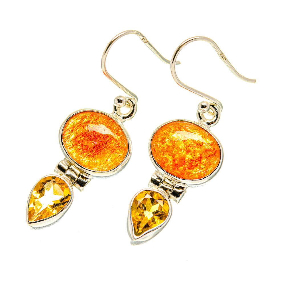 Sunstone Earrings handcrafted by Anasilvercos - EARR417091