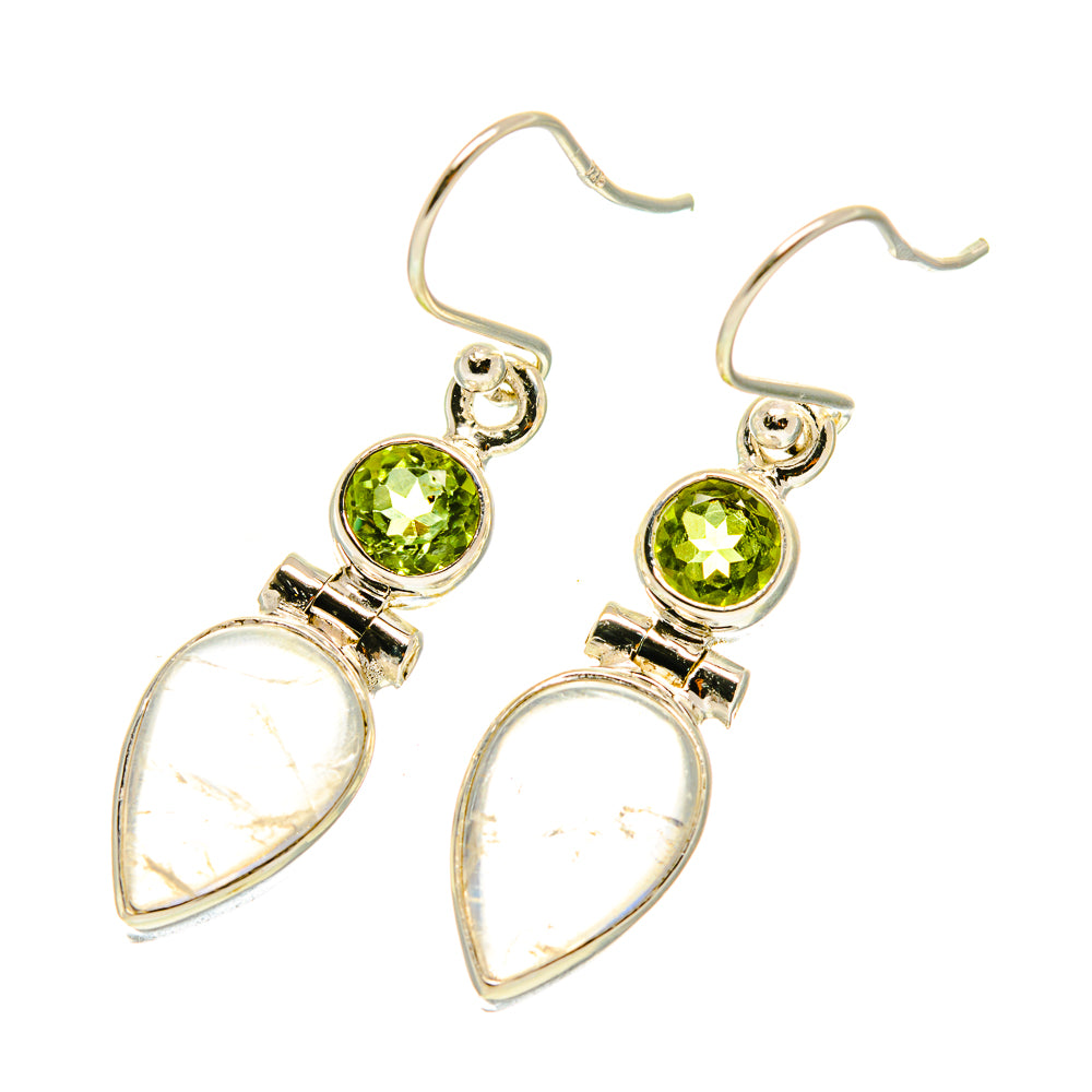 Rainbow Moonstone Earrings handcrafted by Anasilvercos - EARR417107