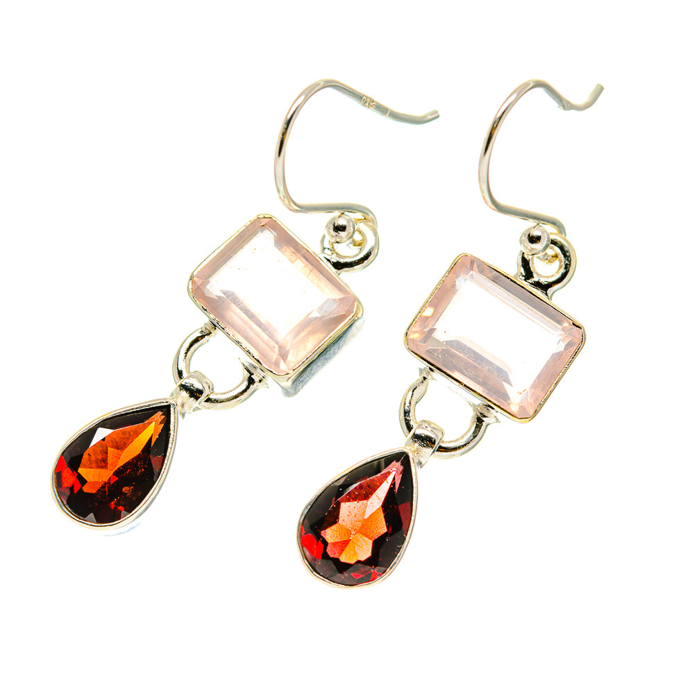 Rose Quartz Earrings handcrafted by Anasilvercos - EARR417110