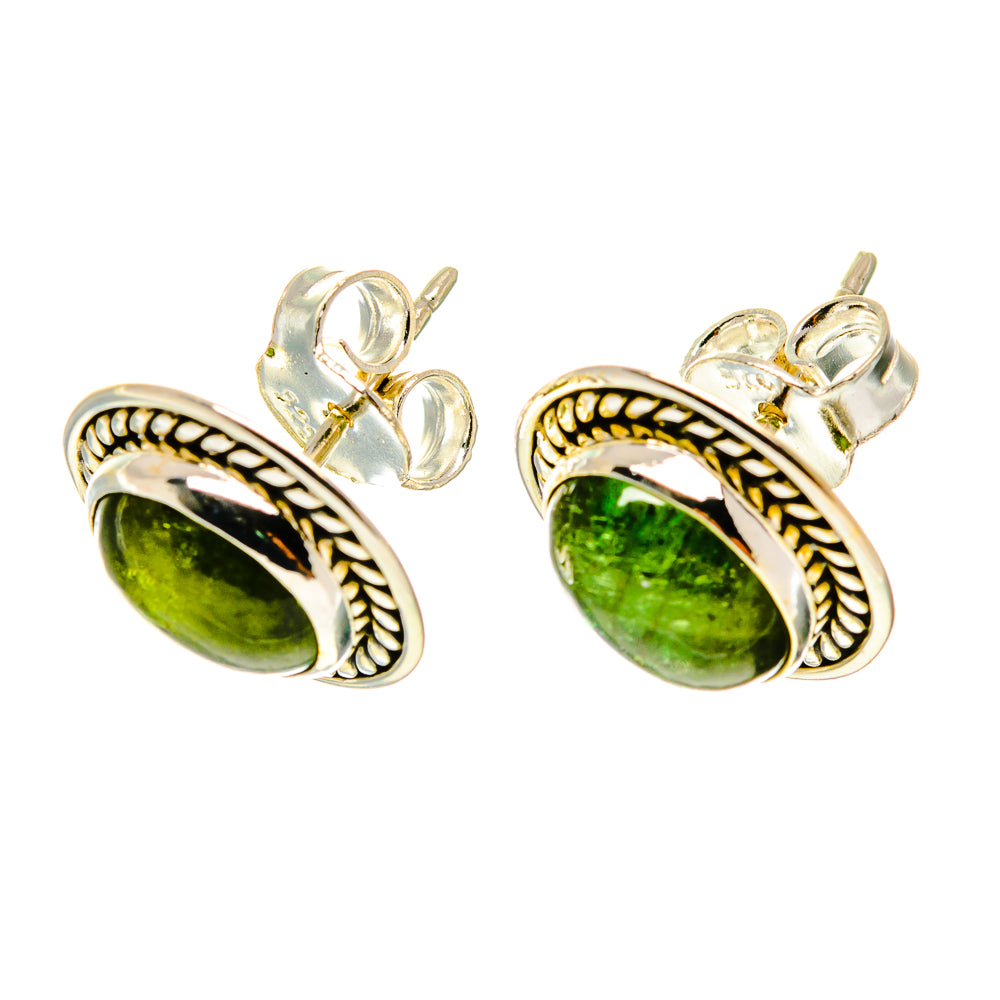 Green Tourmaline Earrings handcrafted by Anasilvercos - EARR417113