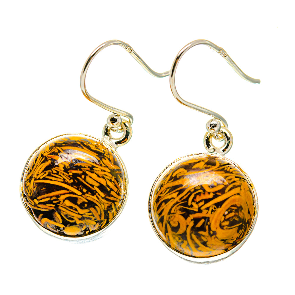 Palm Wood Jasper Earrings handcrafted by Anasilvercos - EARR417116