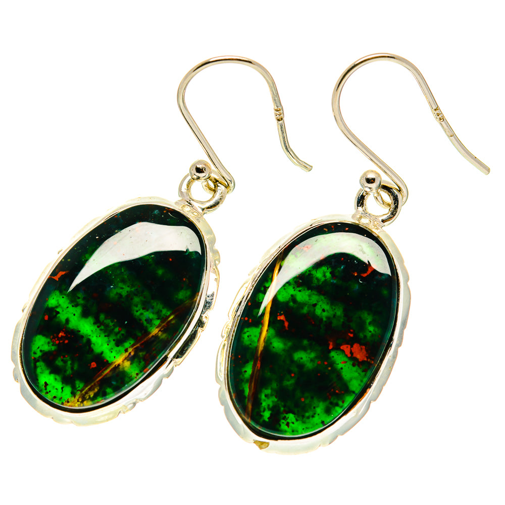 Bloodstone Earrings handcrafted by Anasilvercos - EARR417135