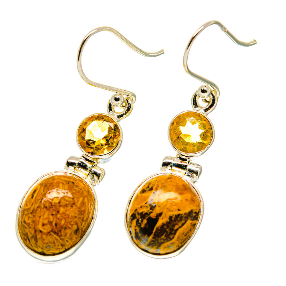 Palm Wood Jasper Earrings handcrafted by Anasilvercos - EARR417136