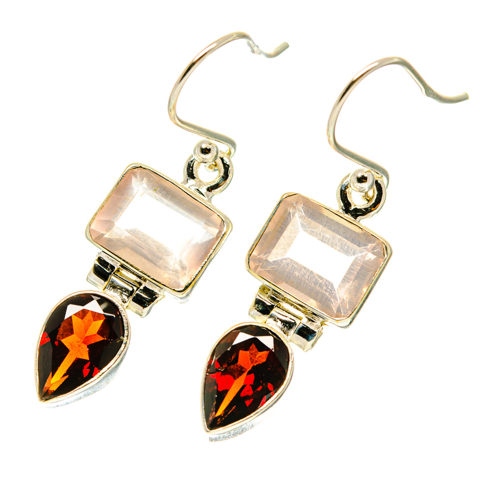 Rose Quartz Earrings handcrafted by Anasilvercos - EARR417150