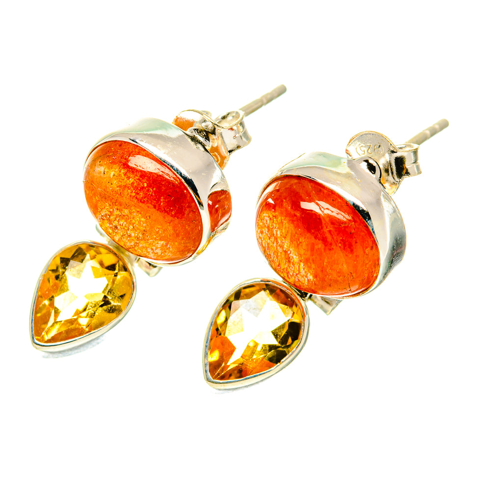 Sunstone Earrings handcrafted by Anasilvercos - EARR417155