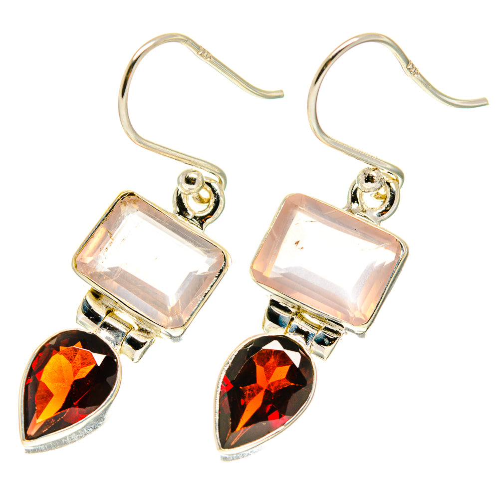 Rose Quartz Earrings handcrafted by Anasilvercos - EARR417167