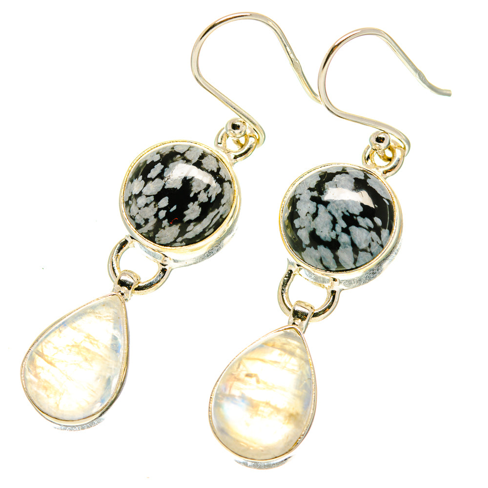 Rainbow Moonstone Earrings handcrafted by Anasilvercos - EARR417172