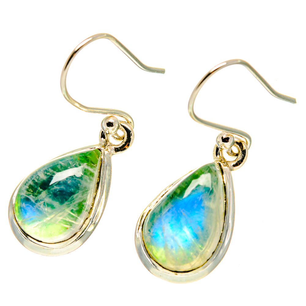 Green Moonstone Earrings handcrafted by Anasilvercos - EARR417179