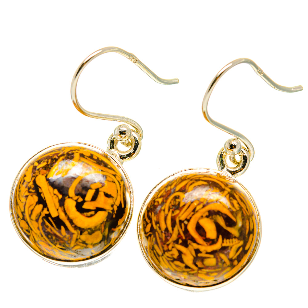 Palm Wood Jasper Earrings handcrafted by Anasilvercos - EARR417184