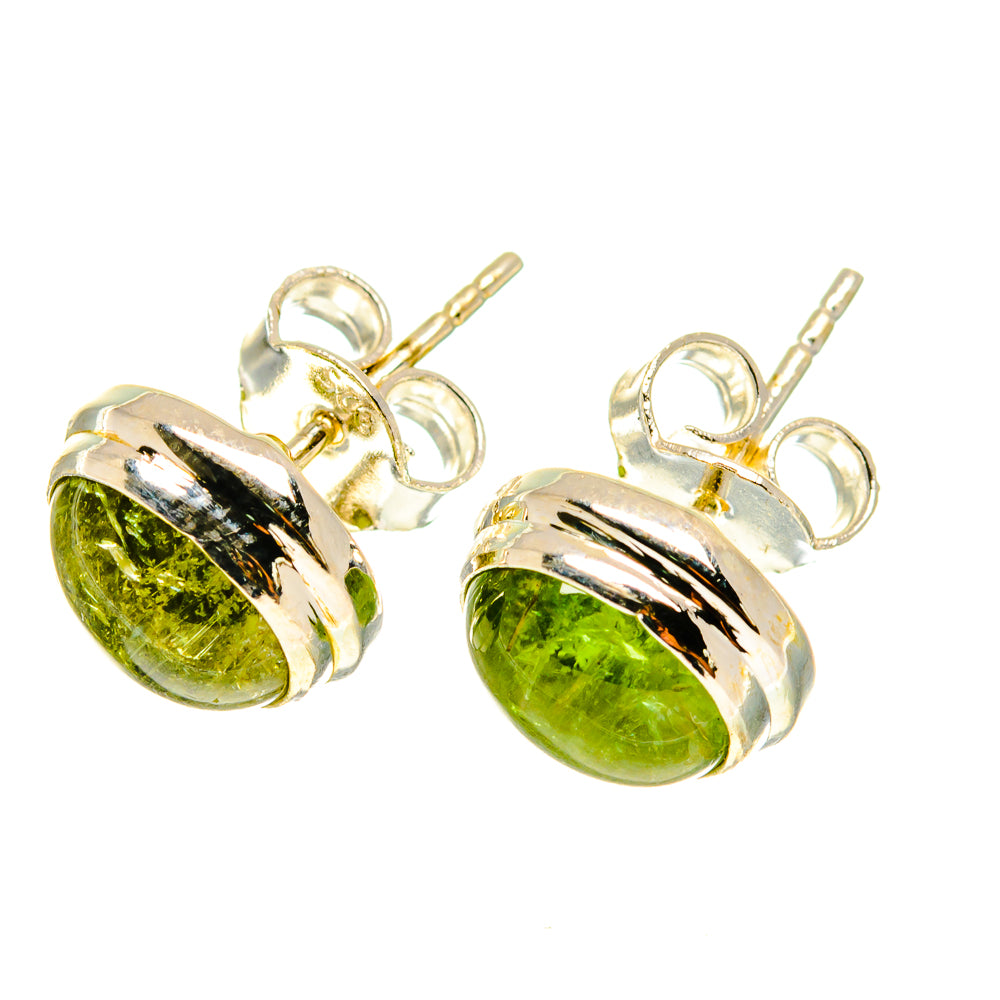 Green Tourmaline Earrings handcrafted by Anasilvercos - EARR417185