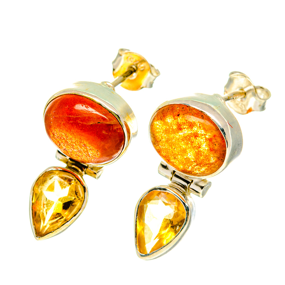 Sunstone Earrings handcrafted by Anasilvercos - EARR417192