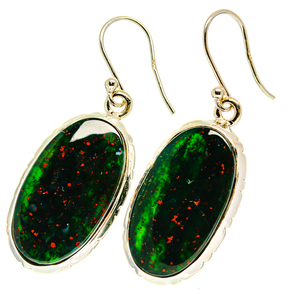 Bloodstone Earrings handcrafted by Anasilvercos - EARR417193