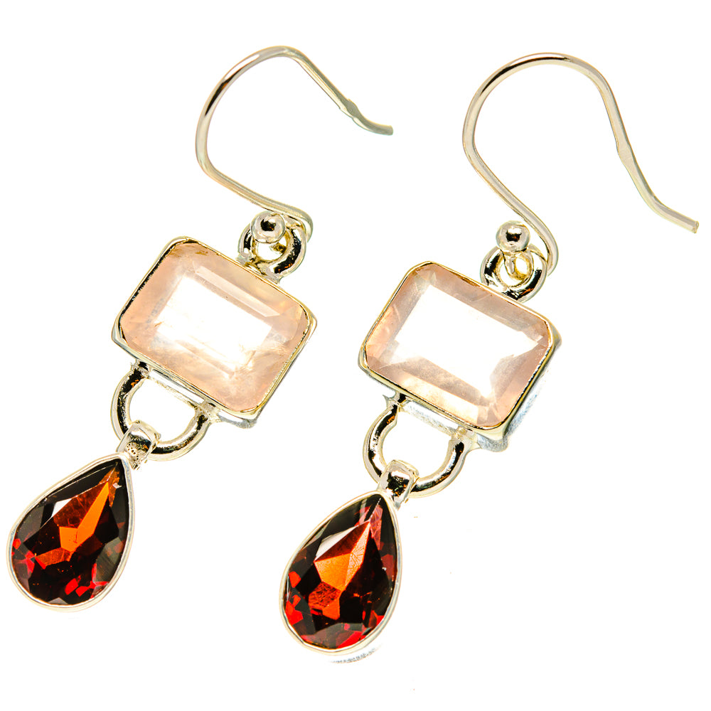 Rose Quartz Earrings handcrafted by Anasilvercos - EARR417199