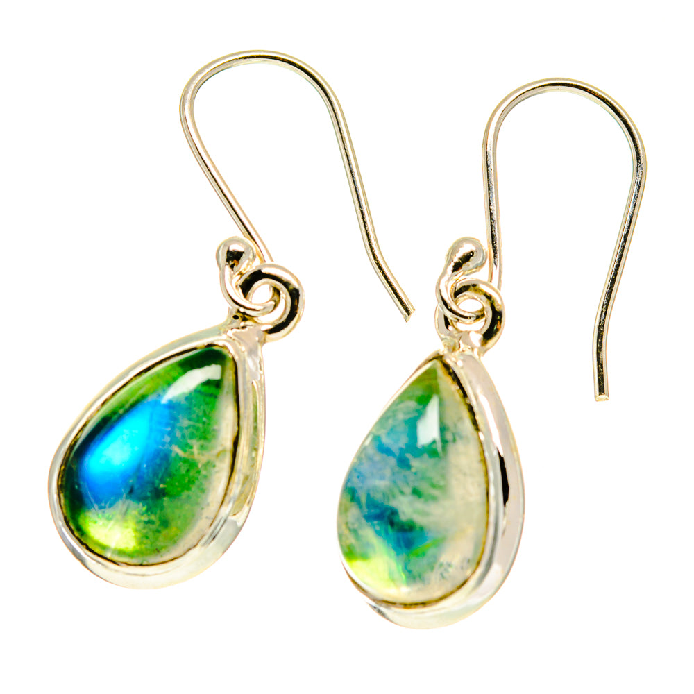 Green Moonstone Earrings handcrafted by Anasilvercos - EARR417202