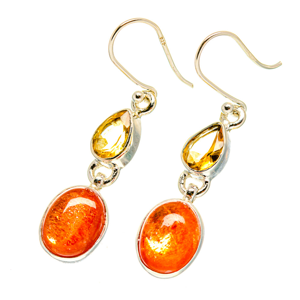 Sunstone Earrings handcrafted by Anasilvercos - EARR417210