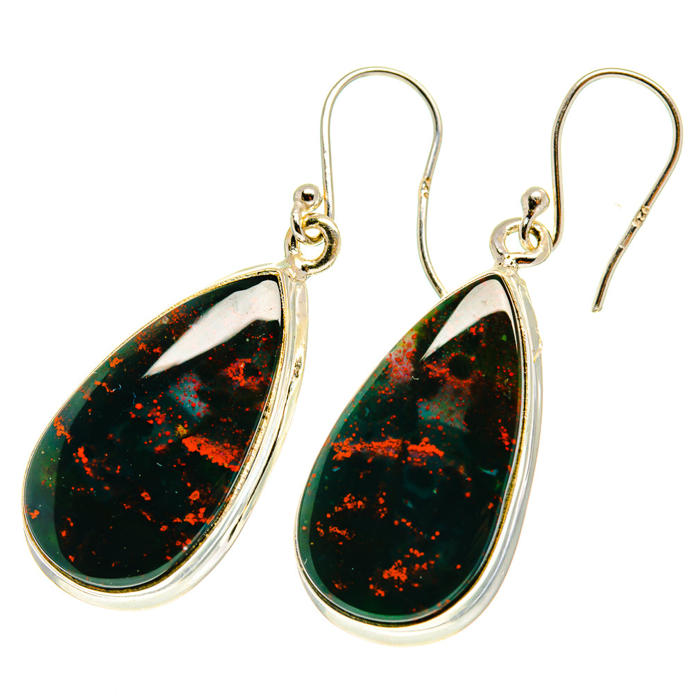 Bloodstone Earrings handcrafted by Anasilvercos - EARR417212