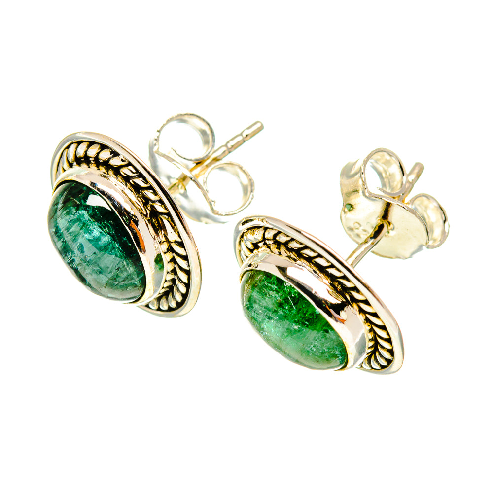 Green Tourmaline Earrings handcrafted by Anasilvercos - EARR417214