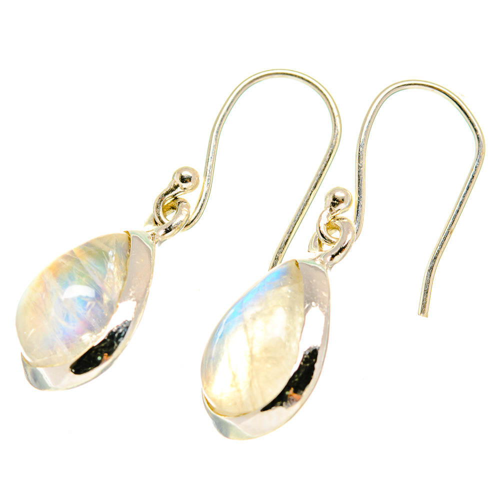 Rainbow Moonstone Earrings handcrafted by Anasilvercos - EARR417216