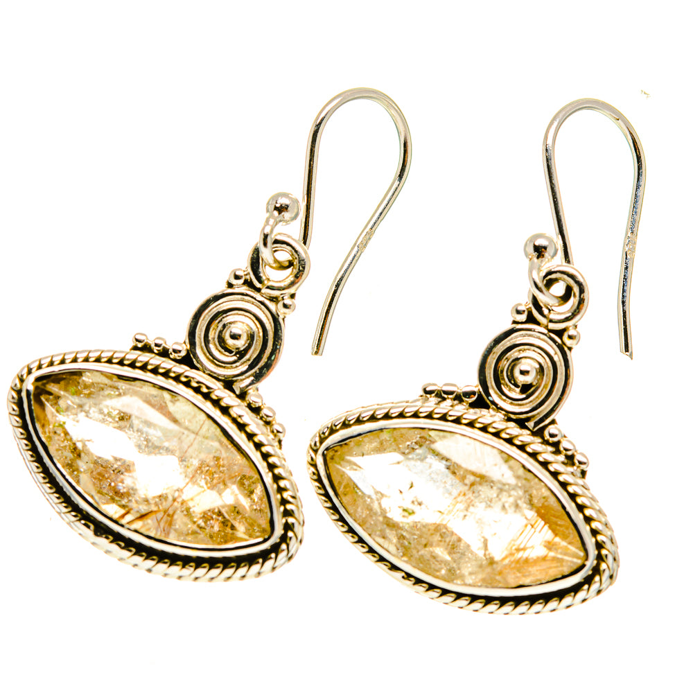 Rutilated Quartz Earrings handcrafted by Anasilvercos - EARR417220