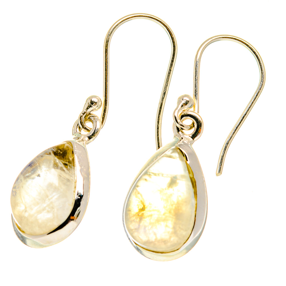Rainbow Moonstone Earrings handcrafted by Anasilvercos - EARR417234