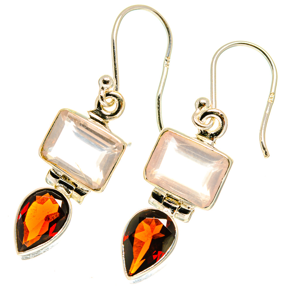 Rose Quartz Earrings handcrafted by Anasilvercos - EARR417235
