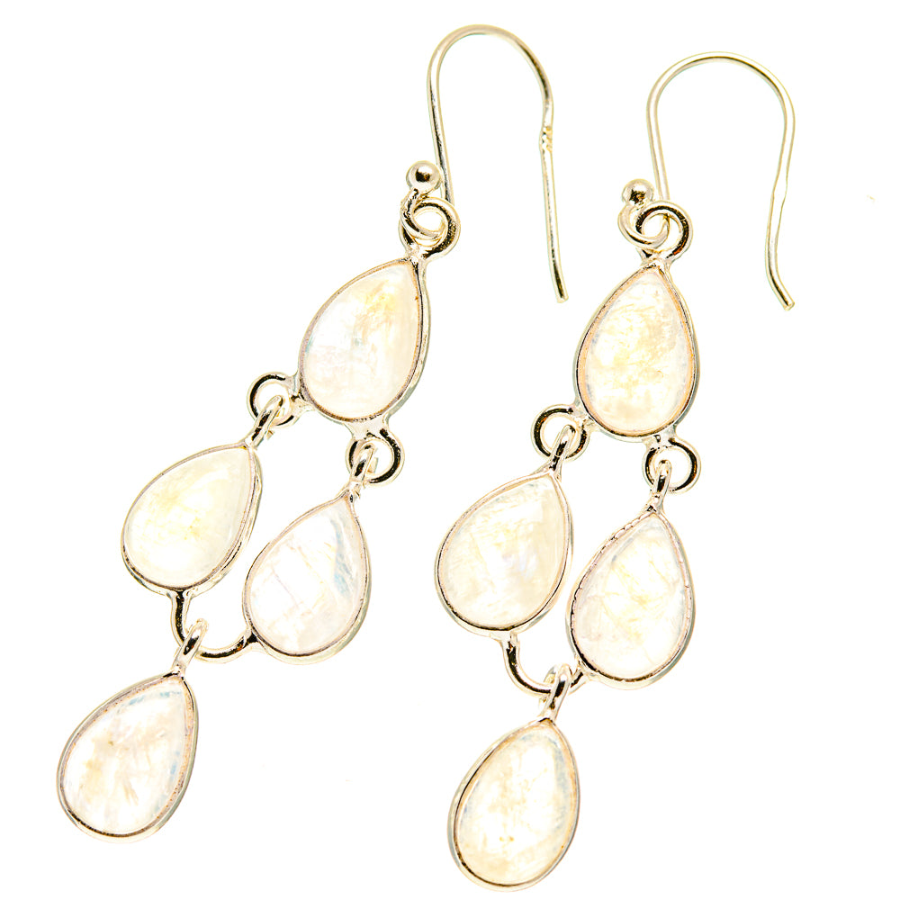 Rainbow Moonstone Earrings handcrafted by Anasilvercos - EARR417258