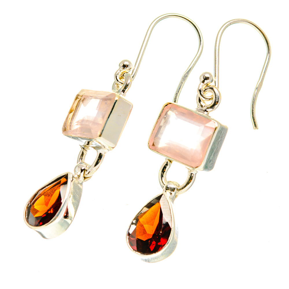 Rose Quartz Earrings handcrafted by Anasilvercos - EARR417270