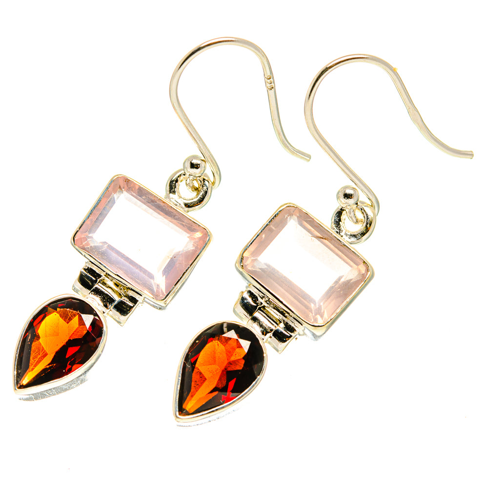 Rose Quartz Earrings handcrafted by Anasilvercos - EARR417274