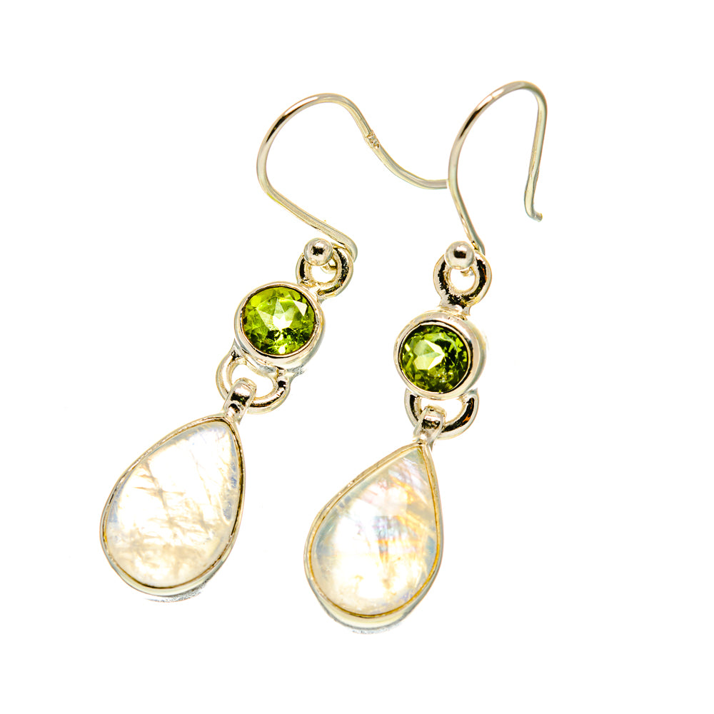 Rainbow Moonstone Earrings handcrafted by Anasilvercos - EARR417279