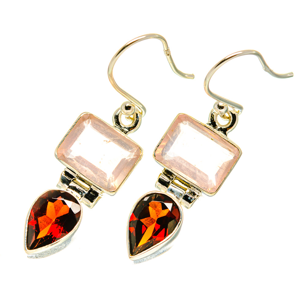 Rose Quartz Earrings handcrafted by Anasilvercos - EARR417283