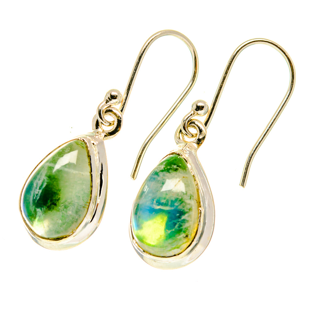 Green Moonstone Earrings handcrafted by Anasilvercos - EARR417296