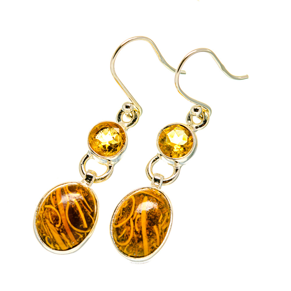Palm Wood Jasper Earrings handcrafted by Anasilvercos - EARR417301