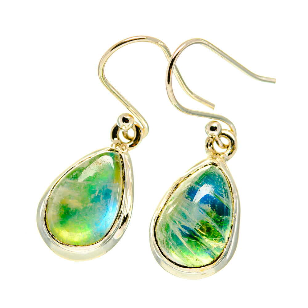 Green Moss Agate Earrings handcrafted by Anasilvercos - EARR417304