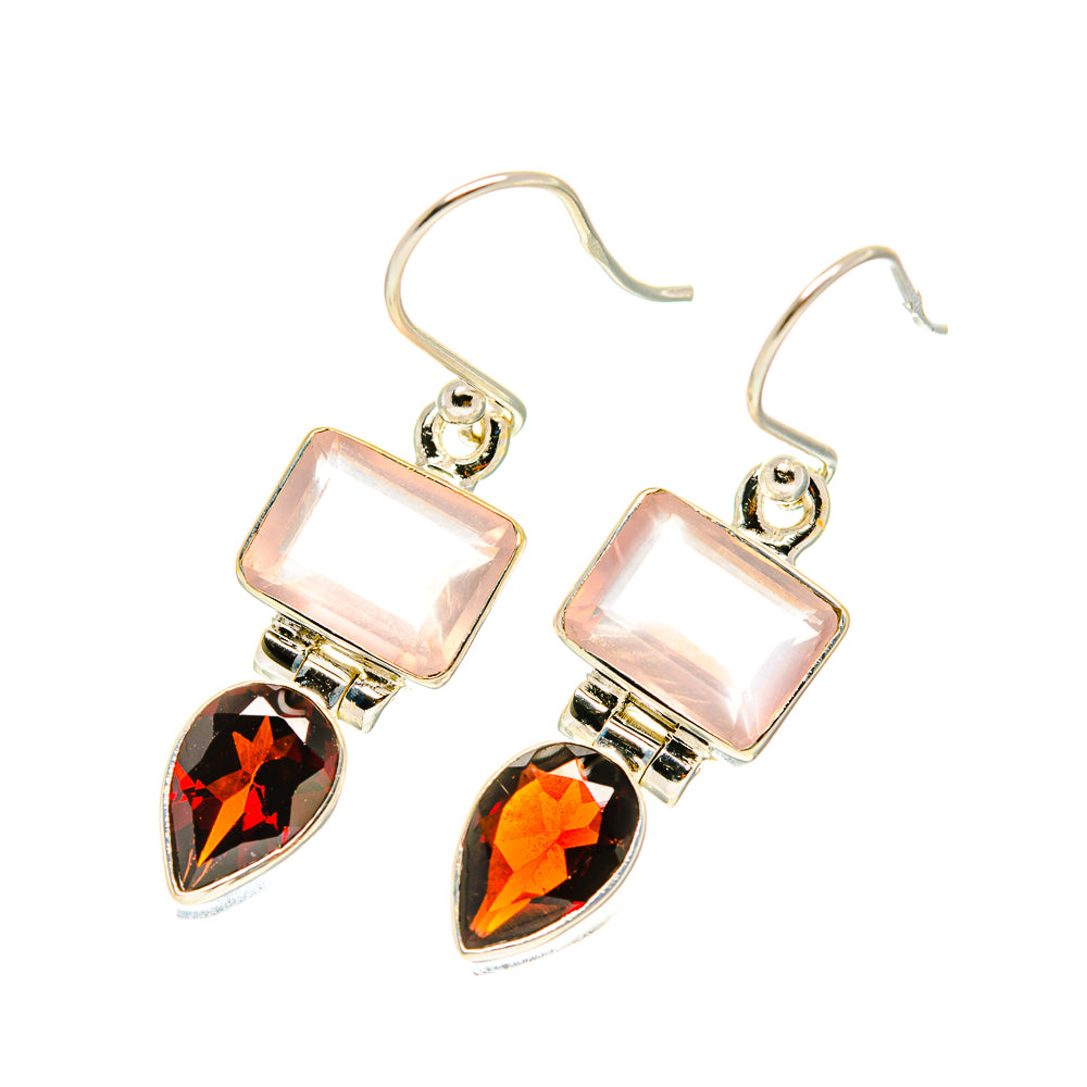 Rose Quartz Earrings handcrafted by Anasilvercos - EARR417311