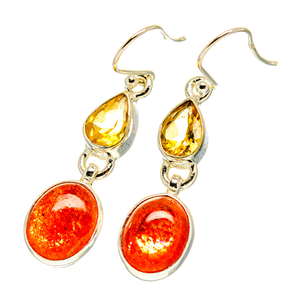 Sunstone Earrings handcrafted by Anasilvercos - EARR417329