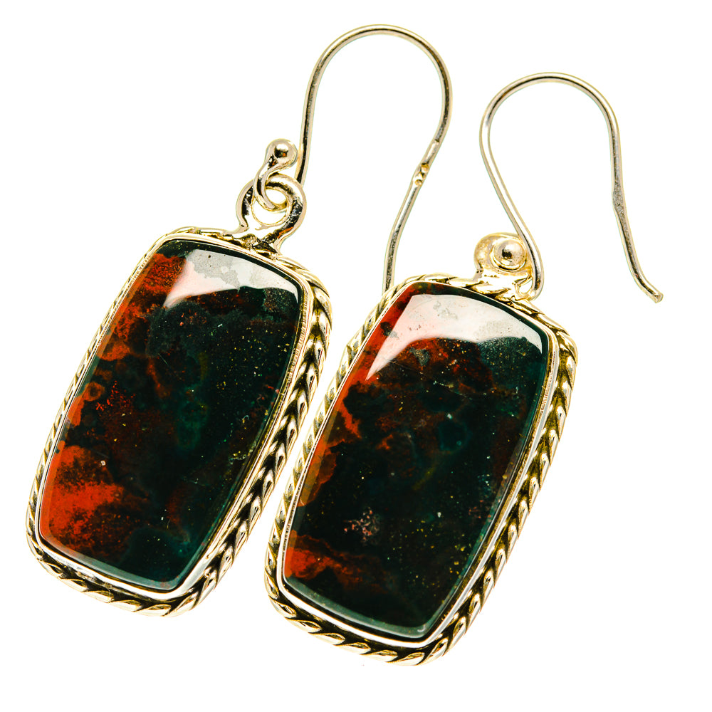 Bloodstone Earrings handcrafted by Anasilvercos - EARR417333