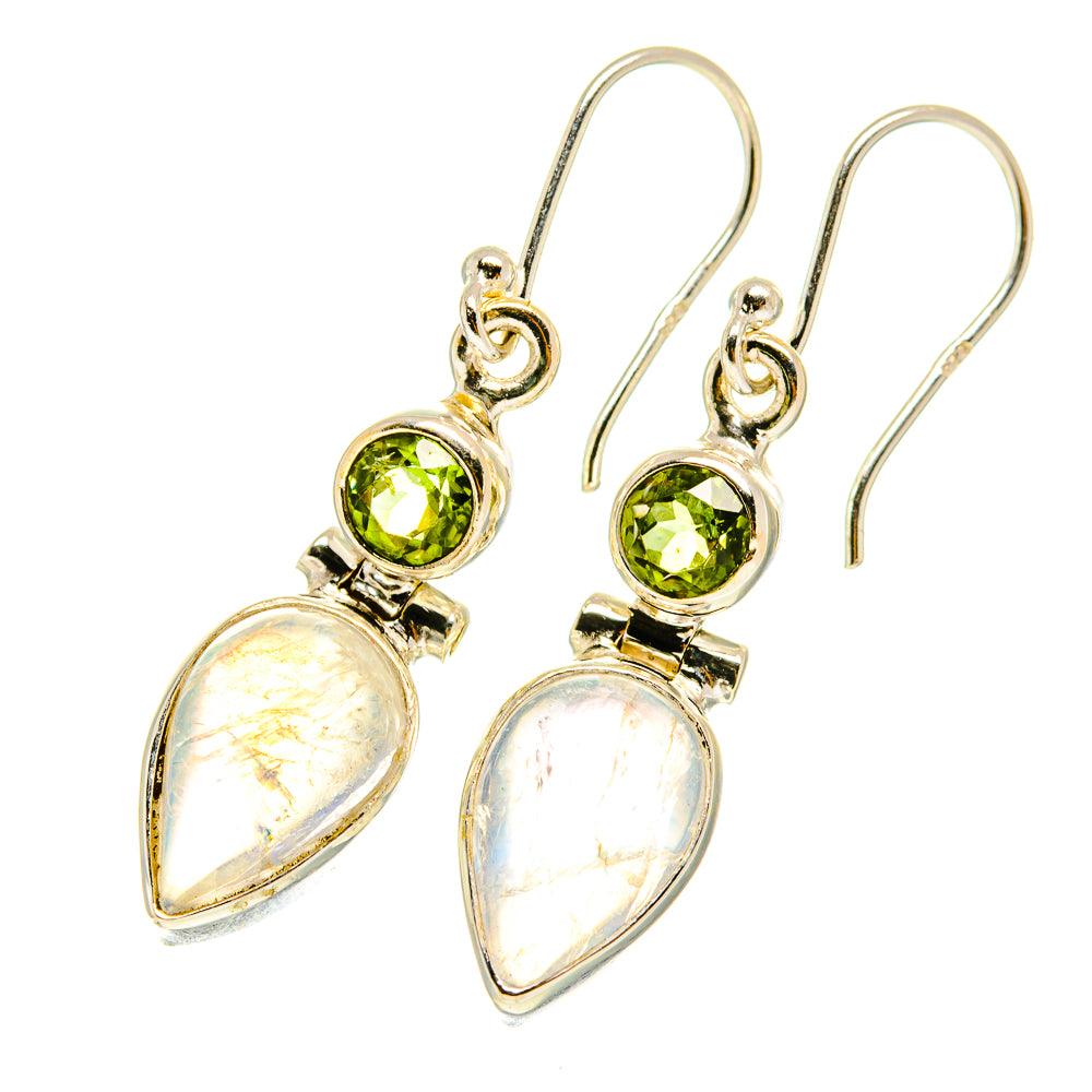 Rainbow Moonstone Earrings handcrafted by Anasilvercos - EARR417337
