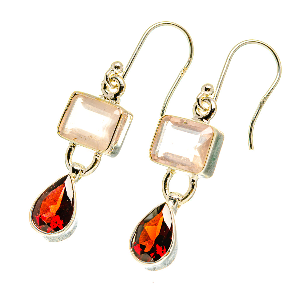 Rose Quartz Earrings handcrafted by Anasilvercos - EARR417339