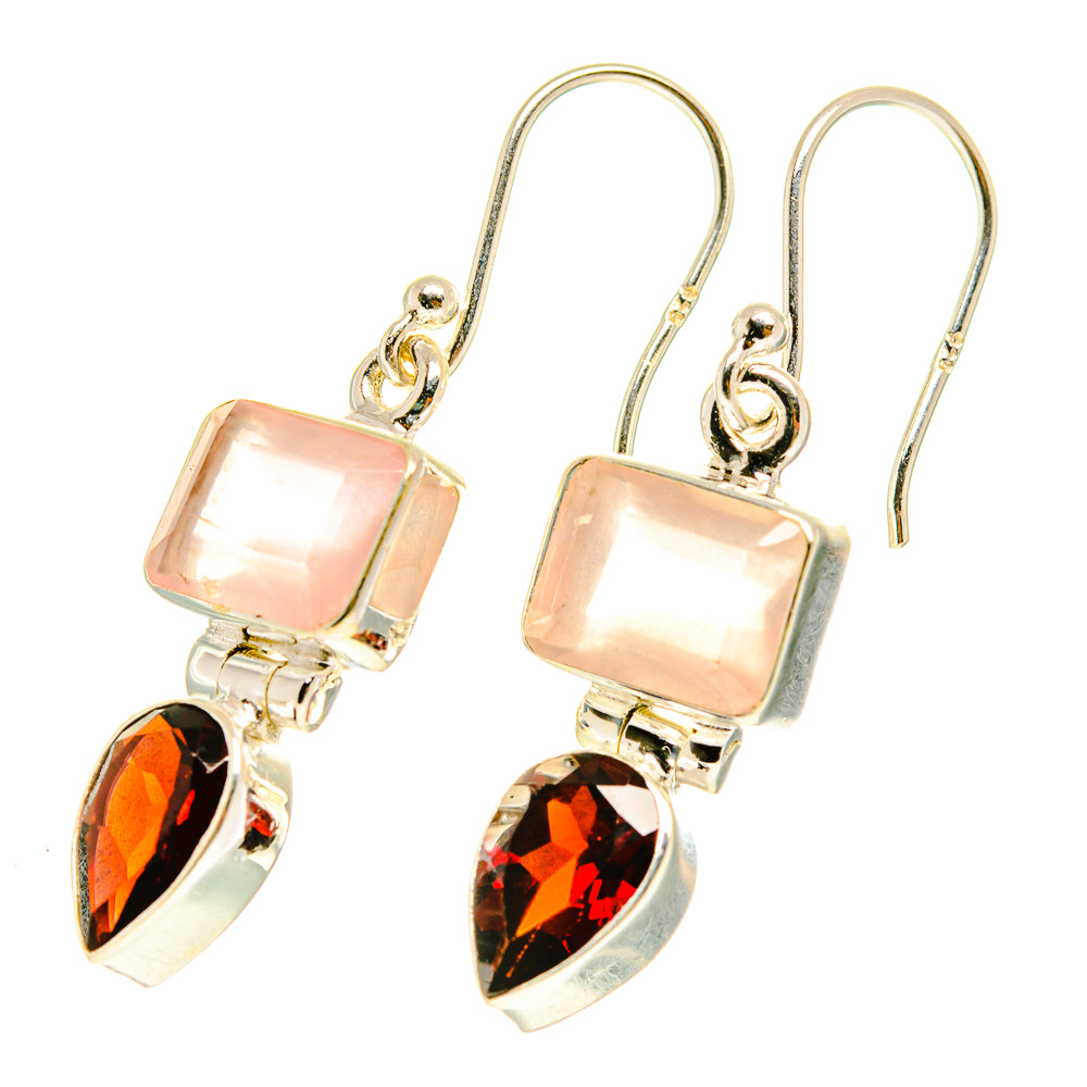 Rose Quartz Earrings handcrafted by Anasilvercos - EARR417342